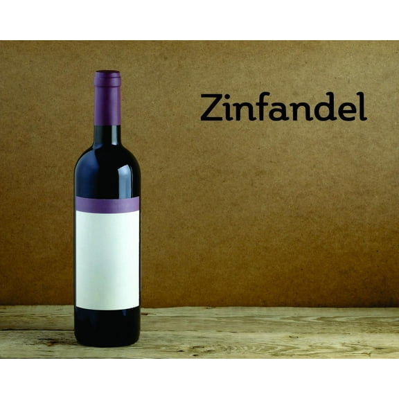 Zinfandel Is Perfection Bottled Winery Spirits Vineyard Grapes Grapevine Ruby Red Holiday Gift Decorating Ideas Girl Boy Bedroom Wall Decal Sticker - Size: 8 Inch x 26 Inch