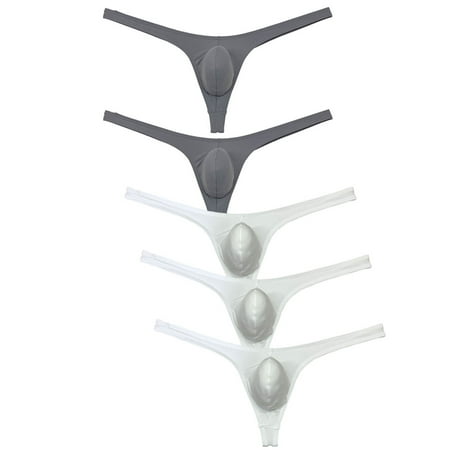 Botmois 5PCS/LOT Men s Solid Spandex Micro Thongs Sexy Guy Contoured Pouch Bikini Tangas String Briefs Lingerie Underpants 5EE X