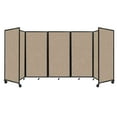 thumbnail image 1 of "Versare Room Divider 360 Portable Wall Partition | 5 Panels Wide | 14' x 6' Rye Fabric Panels", 1 of 7