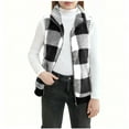 thumbnail image 7 of IVEYRTF Childrens Winter Plaid Warm Sleeveless Tops Double Pocket Cardigan Coat for Boys Girls Kids Fashion Outerwear Casual Wear Holiday Outfit(Black#1,3-4 Years), 7 of 7