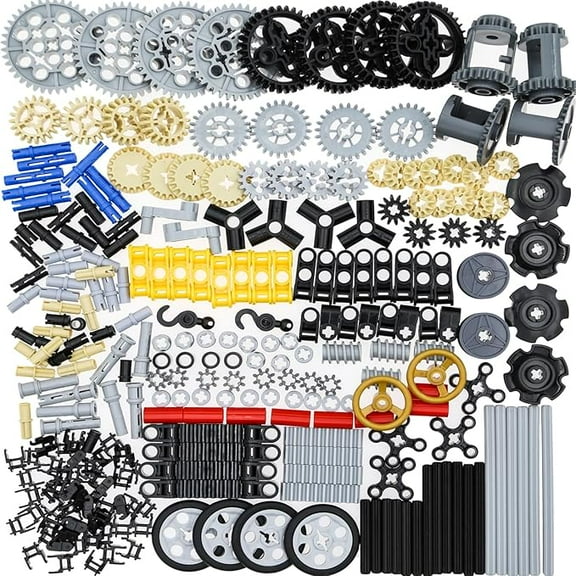270pcs Technic-Parts Gears-Axle-Pin-Connector Compatible with Lego-Technic, Wheels Link Chain Gear Rack Steering Wheel Technic Bush Hook Tow Ball String Reel Differential. MOC Building-Blocks.