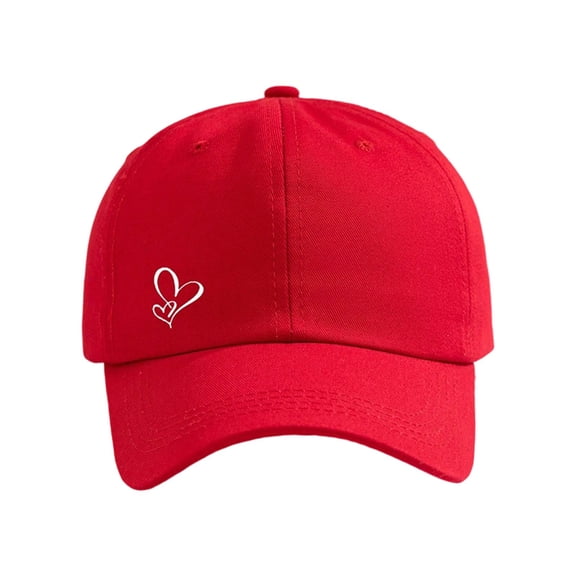 WMNTST Unisex Baseball Caps Double Layer Heart Print Cap Curved Brim Breathable Adjustable Casual Hat