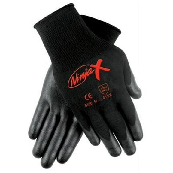 MCR Safety® Ninja® X Gloves, Medium, Black, 12/Pair
