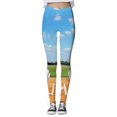 thumbnail image 1 of Gibobby Leggings Afelpados Mujer Mallas con estampado béisbol para mujer, mallas deportivas con Control Yoga para mujer, mallas talle（Azul， S), 1 of 5
