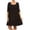 Black, variant on Women's Plus Size 3/4 Sleeves Babydoll Solid Tunic Top Dress