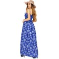 thumbnail image 2 of HAPPY BAY Women's Summer Boho A-Line Slit Maxi Beach Dress Smocked Top Evening Long Strapless Tube Dresses for Women One Size Lapis, Floral, 2 of 4