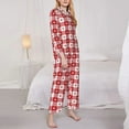 thumbnail image 3 of Sikiie Red Plaid Daisy Women's Long-Sleeve Shirt and Full-Length Bottom Pajama Set (s-xxl)-Small, 3 of 7