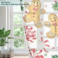 thumbnail image 4 of Sheer Curtains 2 Panels Set Grommet Drapes Window Treatments Light Filtering for Bedroom Living Room W42 x L63 Gingerbread Men Holly Leaves, 4 of 7
