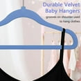 thumbnail image 6 of Velvet Baby Hangers Kids Hangers for Closet Infant Childrens Hangers Kids Clothes Hanger - Blue, 6 of 6