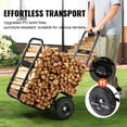 thumbnail image 6 of 250LB Firewood Hauler Wagon with Waterproof Cover, 4 PU Wheels for Easy Moving, Steel Log Carrier Cart for Fireplace and Fire Pit, 6 of 7