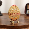 thumbnail image 4 of Boovnll Home Storage, Easter Enamel Inlaid Diamond Jewelry Box Hollowed Out Easter Shaped Home Crafts Ornament Alloy Jewelry Storage Box Ornament, Storage, Organization and Storage, 4 of 6