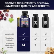 Zoyava NAD+ Supplement Blend with Berberine, Resveratrol, Milk Thistle, Green Tea, 14-in-1 Formula, 60 Capsules