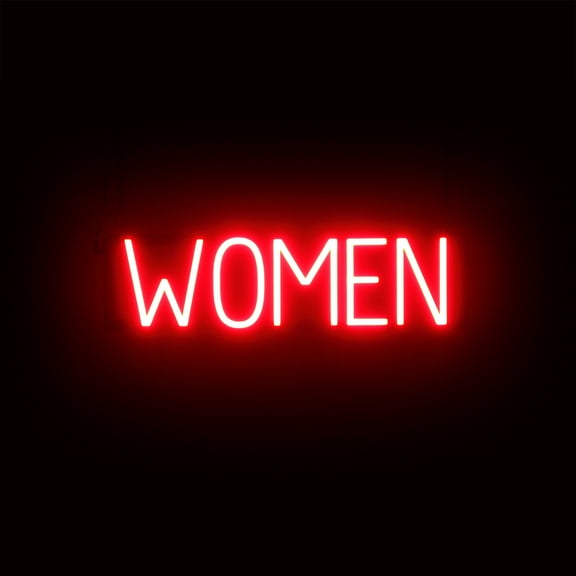 SpellBrite Neon-LED WOMEN Sign With Dimming Capability. LED Bathroom Signs for Businesses, Restaurants, and More, 23 inches, Red