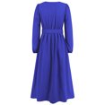 thumbnail image 2 of Gibobby Vestido de punto trenzado Vestido ajustado con cinturón y cuello en V de color liso para mujer(Azul,XL), 2 of 4