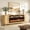 Oak, variant on Easoger 97" Mid-Century Modern Fireplace TV Stand with 60" Electric Fireplace, 12 Color Flames & Dual Heat Settings, Large Entertainment Center for TV, Storage Cabinets & Shelves