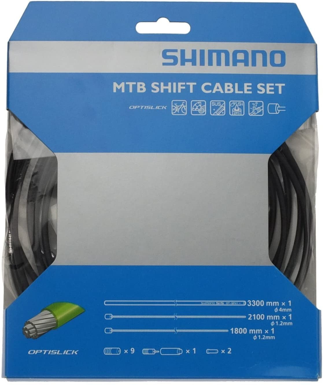 SHIMANO MTB Optislick Derailleur Cable and Housing Set Black 
