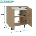 thumbnail image 5 of Marlo Under Sink Cabinet with Two Doors and Interior Storage Shelves, Cut-Out Back, 22” Wide Freestanding, Modern Bathroom Storage, 5 of 6