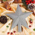 thumbnail image 5 of Christmas Tree Topper Star 20cm 3D Sticky Gold Powder Star Craft Gold Accessories Silver FivePointed Poinsettia E0k6 Tree Silver Colours 1 Pack, 5 of 5