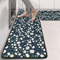 thumbnail image 2 of Kitchen Rugs Sets Of 2,Navy Daisy Flower Floral Pattern Anti Fatigue Kitchen Mat Rugs Non Slip Washable,Decorative Kitchen Floor Mats for Kitchen,Sink,Laundry,17"x47"+17"x47", 2 of 5