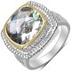 thumbnail image 1 of 6.31 Carat Genuine Green Amethyst & White Diamond .925 Sterling Silver Ring QJ Model, 1 of 3