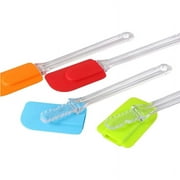 Triani 4Pcs Silicone Spatula Set Heat Resistant Non Stick Rubber Spatula 10 Inch Flexible Scrapers Baking Mixing Tool for Baking Cooking and Mixing(Colorful)