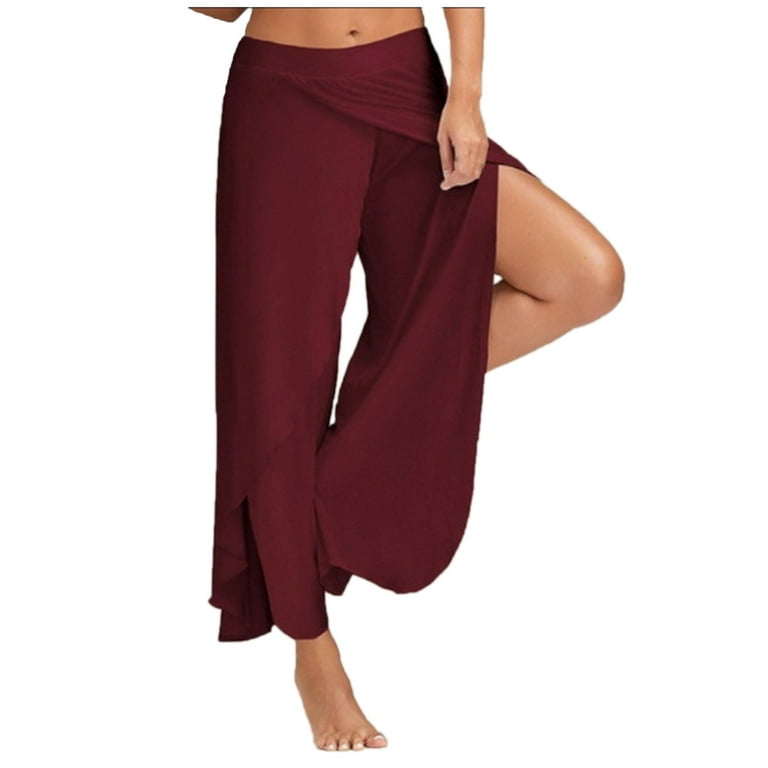 NECHOLOGY Petite Yoga Pants for Women Petite Length Yoga Exercise Leisure  Women's High Split Pants Womens plus Size Yoga Pants Pants X-Large