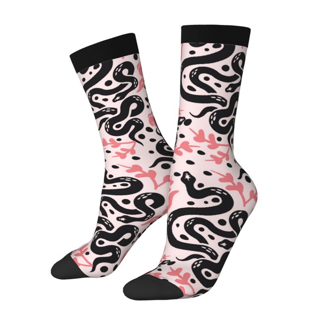 Balery Black Snake Calcetas Largas con Estampado para Hombre y Mujer – Suaves y Transpirables, Talla Única (US 5-11)