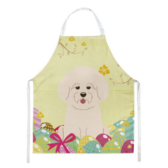Carolines Treasures BB6075APRON Easter Eggs Bichon Frise Apron Large multicolor