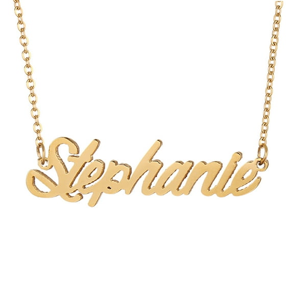 18k Gold Plated Stephanie Name Pendant Necklace Jewlery Mother Day Gift
