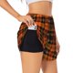 thumbnail image 1 of Balery Halloween Tartan Plaid Pantalones cortos deportivos para mujer con forro y dos bolsillos, elásticos, para entrenamiento, gimnasio, yoga-Small, 1 of 7