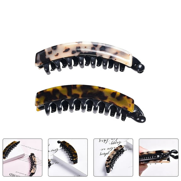 HOOWIFFY 2Pack Claw Clips for Thick Hair Acrylic Leopard Print for Party Use