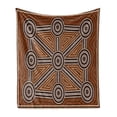 thumbnail image 1 of Tribal Soft Flannel Fleece Blanket, Australian Aboriginal Style Earth Tone Dot Painting Depicting Pattern with Borders, Cozy Plush for Indoor and Outdoor Use, 50" x 70", Multicolor, by Ambesonne, 1 of 6
