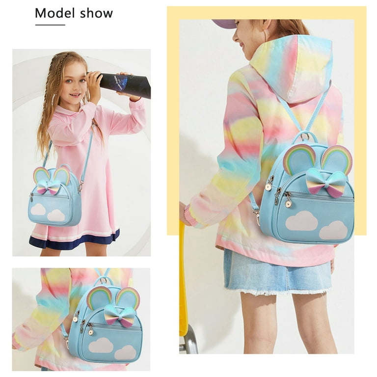 KL928 Rainbow Mini Backpack Purse Women s Zipped Cute Backpack School Travel Walmart