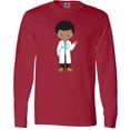thumbnail image 3 of Inktastic African American Boy, Doctor, Boy Wearing Lab Coat Long Sleeve T-Shirt, 3 of 5