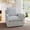 Blue Stripe, variant on Ebello 360° Swivel Chair with Thick Padded Backrest Cushion – Fabric Square Accent Chair for Living Room, Bedroom, Office – Fully Assembled, Blue Stripe