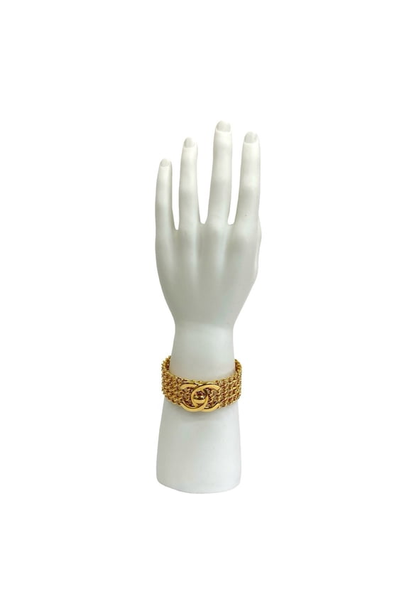 Pre-Owned CHANEL Coco Mark Turnlock Motif GP Bangle Bracelet Gold 32404 (Good)