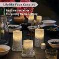 thumbnail image 2 of Silver Glitter LED Candles with Remote and Timer, 4 Pillars and 4 Votives Pack of 8, Real Wax Flameless Flickering Candles for Home Décor, Battery Included, 2 of 8