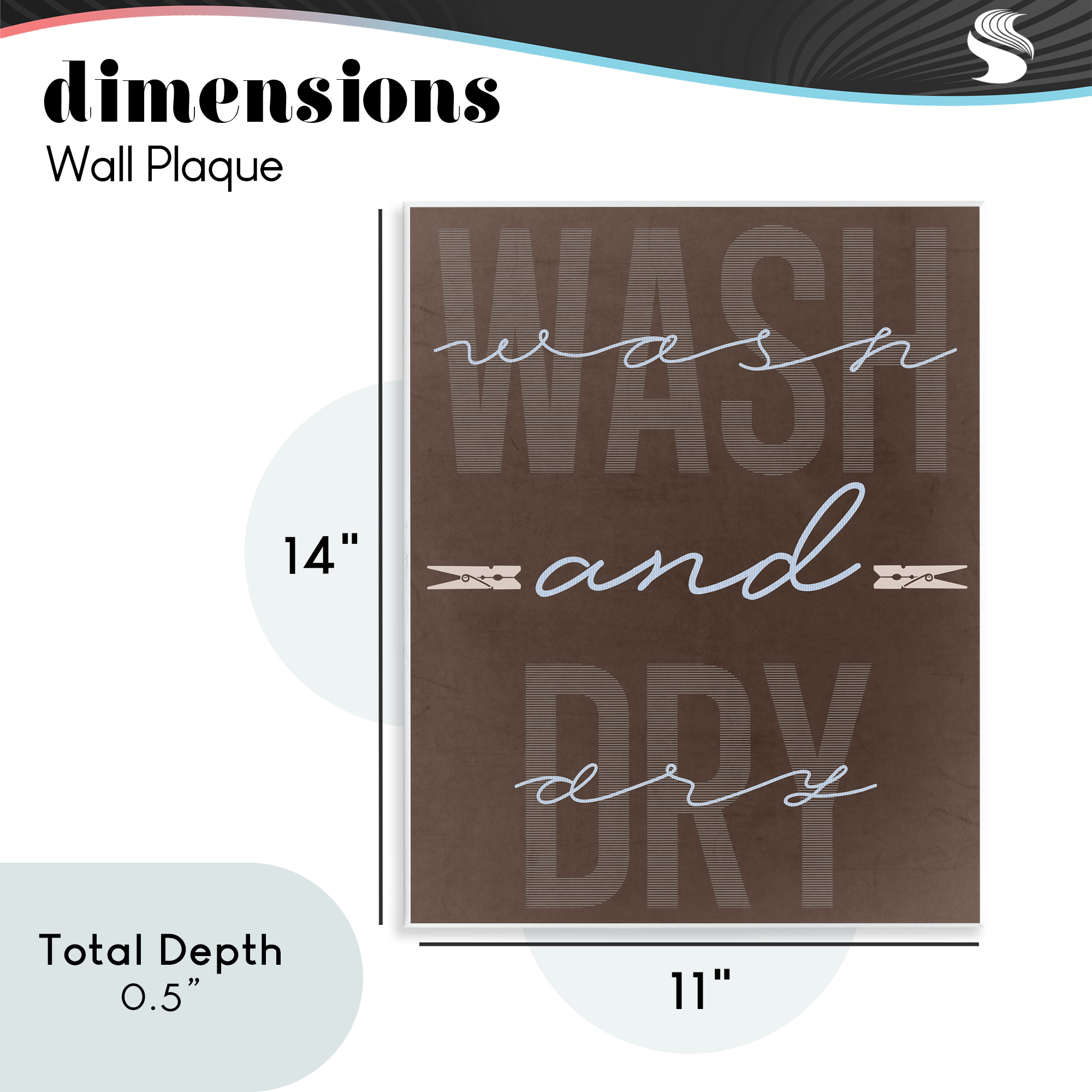 Wash And Dry Brown Wall Plaque Art, design by Marcus Prime