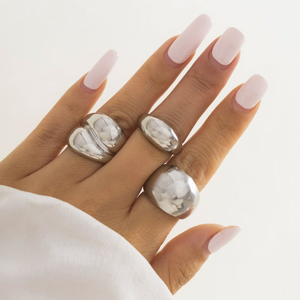 Joyas exageradas con bola brillante anillo abierto traje de nicho femenino pulsera curva geometrica Walmart en linea