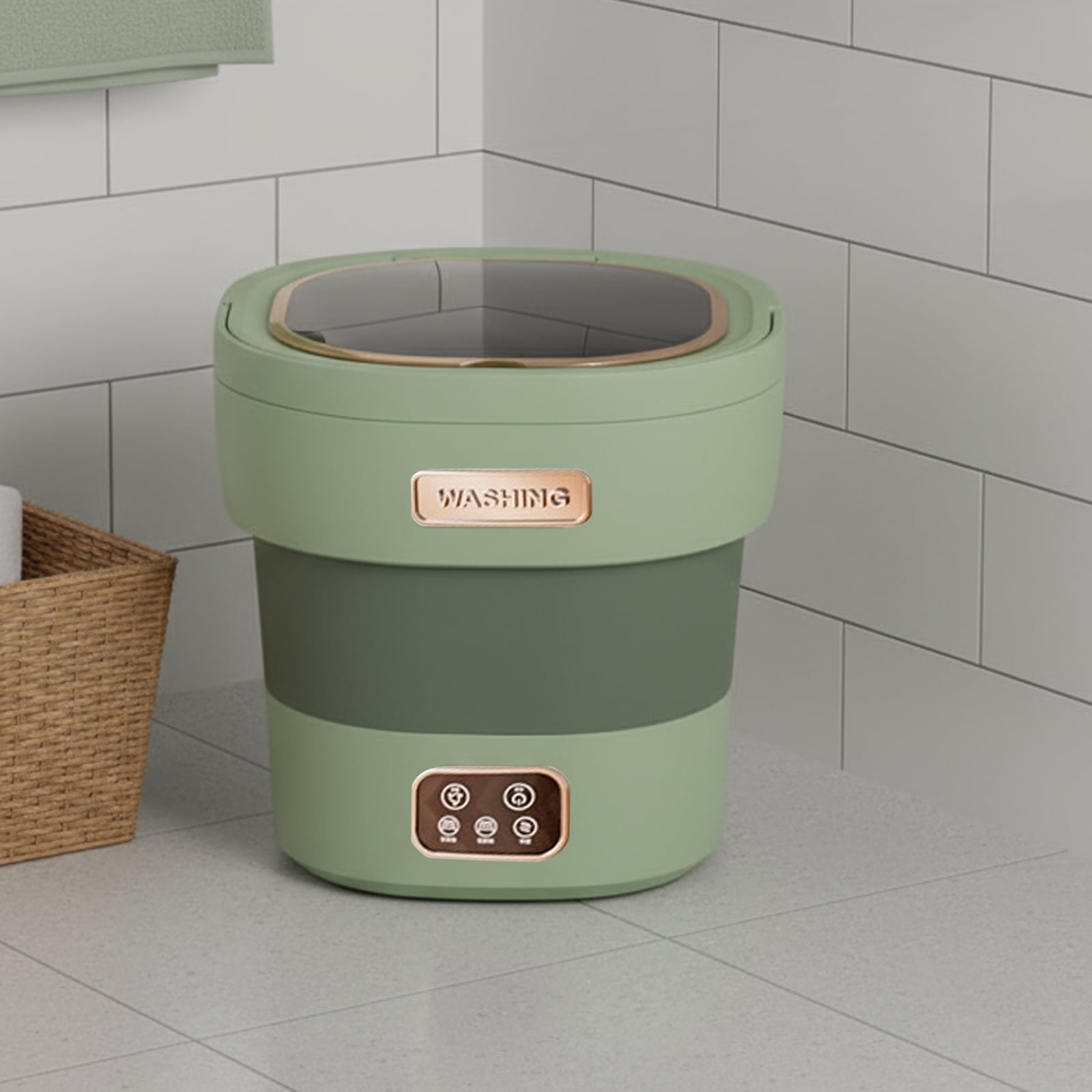 Miniss Portable Washing Machine, 12L Compact Travel Washer with Auto Dry & Quiet for Underwear, Socks