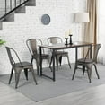 thumbnail image 3 of YEXJ 18 Inch Classic Iron Metal Dining Chair with Wood Top/Seat Indoor-Outdoor Use Chic Dining Bistro Cafe Side Barstool Bar Chair Coffee Chair-Wood Padding-Metal, 3 of 19