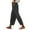 Black, variant on Women Pants Spring Summer Loose Comfortable Casual Long Beach Pants High Waist Pocket Linen Stretch Trousers