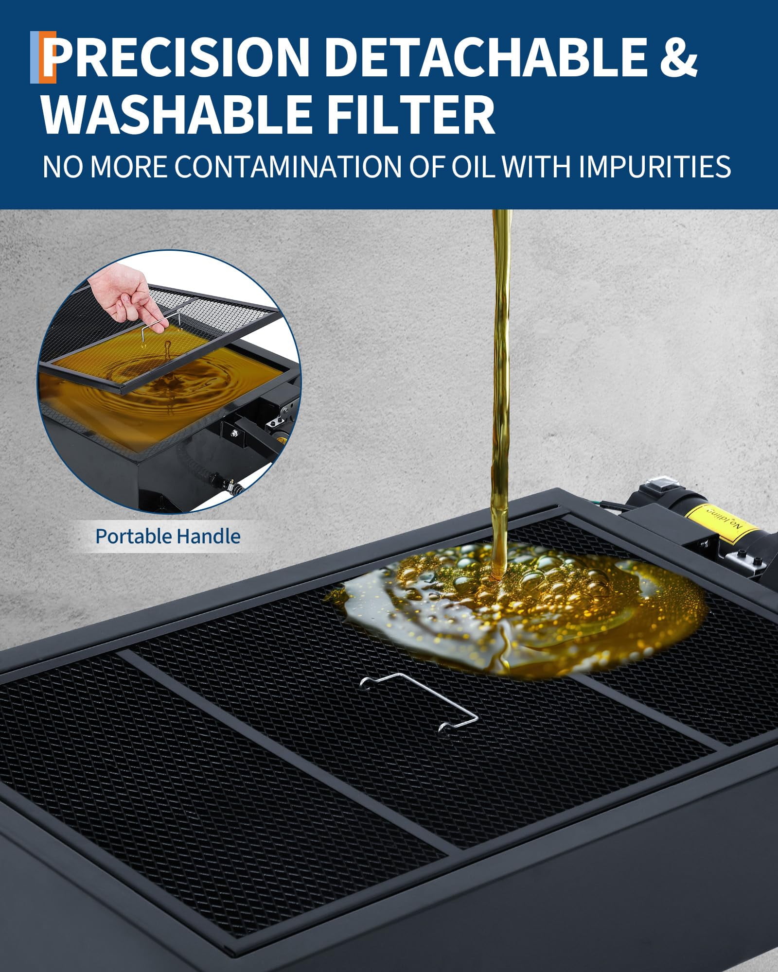 COZONY 25 Gallon Low Profile Oil Drain Pan w/ Folding Handle & Wheels, Oil Change Pan w/ 8FT Hose&12V Electric Pump,Black