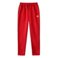 thumbnail image 3 of Dxzfnsa Men's Casual Sports Sweatpants Straight Leg Casual Fashion Trend Men's Pants Solid Color Leather Label Men's Pants Sweatpants pantalones de trabajo para hombre(Red,2XL), 3 of 3