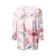 thumbnail image 4 of Yellow Women's Short Sleeve T-shirt, Women'S Fashion Casual Floral Stripe Print Three Quarter Sleeve T Shirt,Women's Short sleeve T-shirt M, 4 of 5