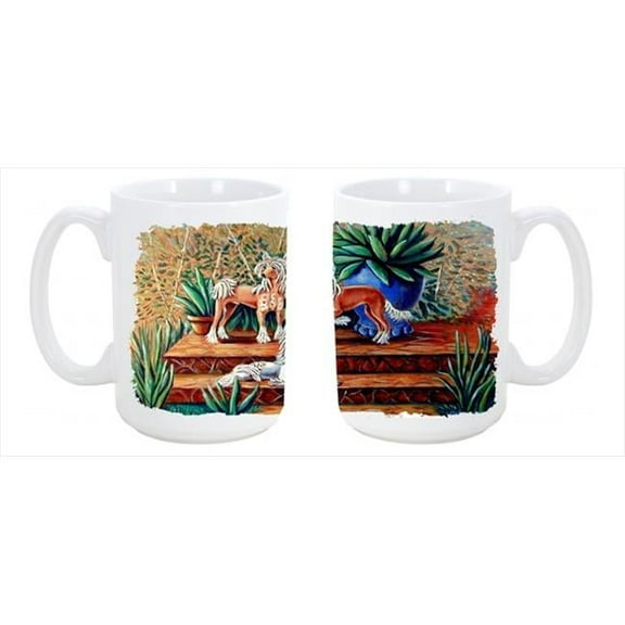 Chinese Crested Dishwasher Safe Microwavable Ceramic Coffee Mug 15 oz.