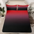 thumbnail image 2 of Red and Black Sheets Full ,Rainbow Ombre Bedding Set Aesthetic Room Decor for Women Men,Gradient Colorful Sheet Set Abstract Fitted Sheet, 2 of 4