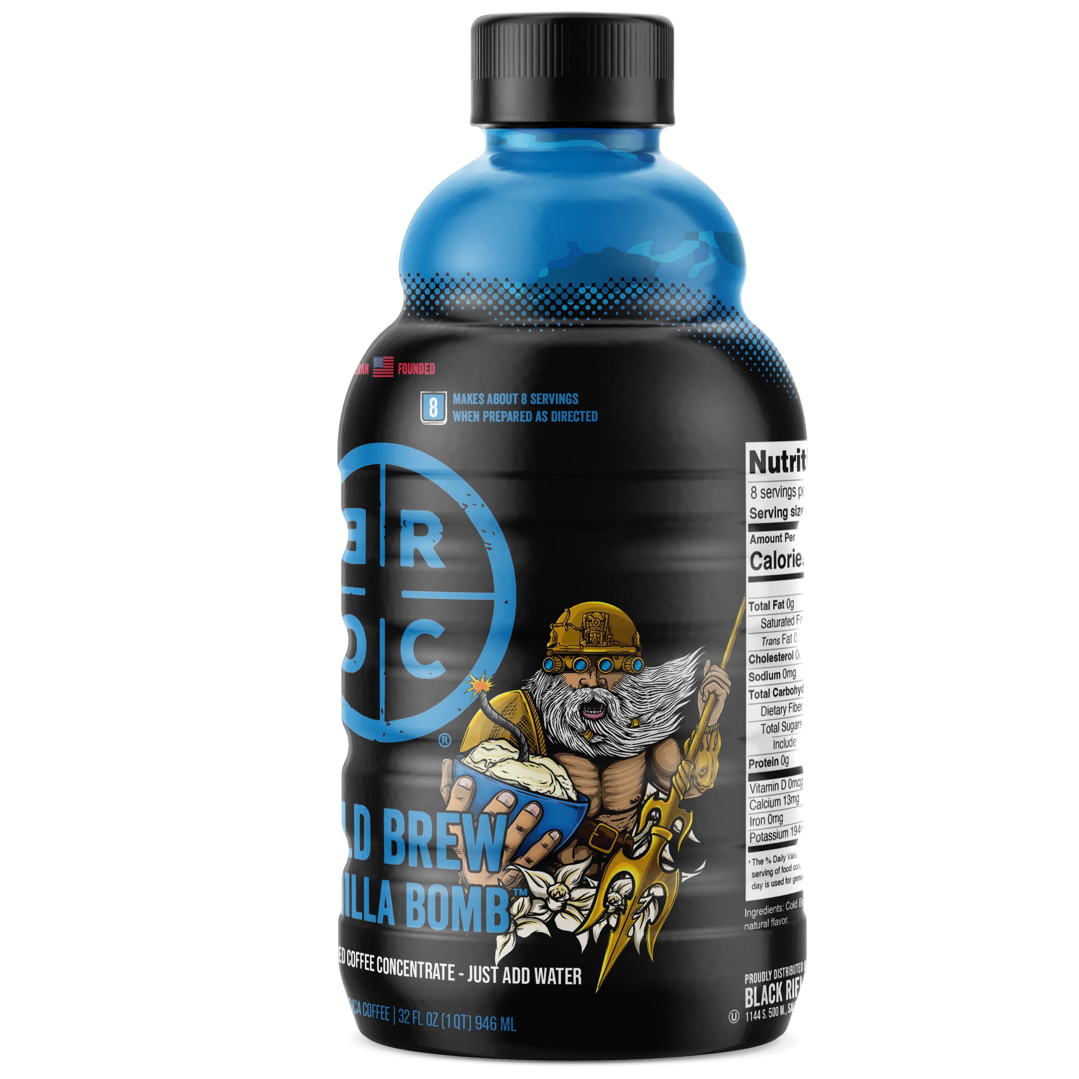 Black Rifle Coffee Company Vanilla Bomb Cold Brew Iced Flavored Coffee Concentrate Drink for Instant Energy, 32 oz