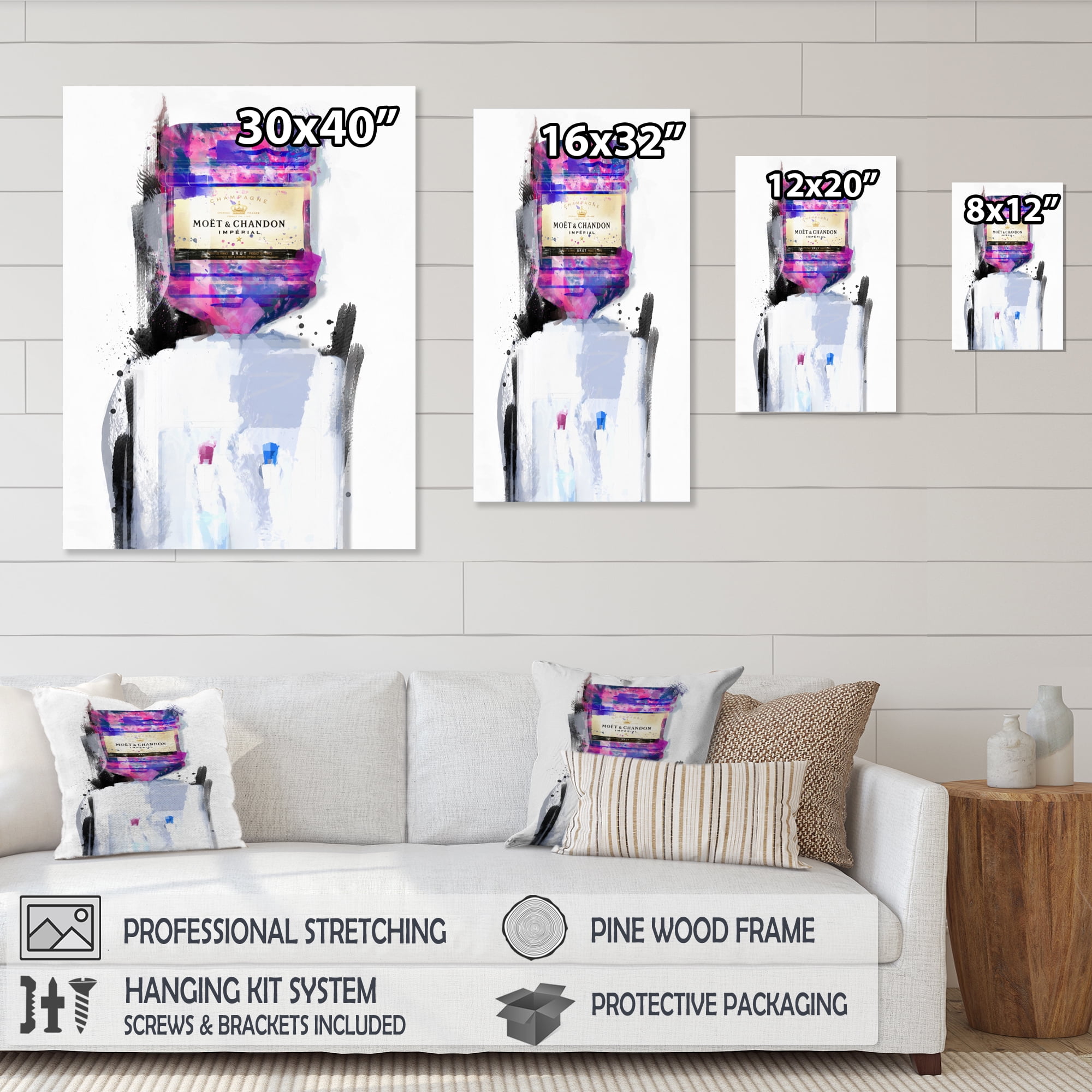 Designart Luxury Champagne Dispenser Canvas Wall Art