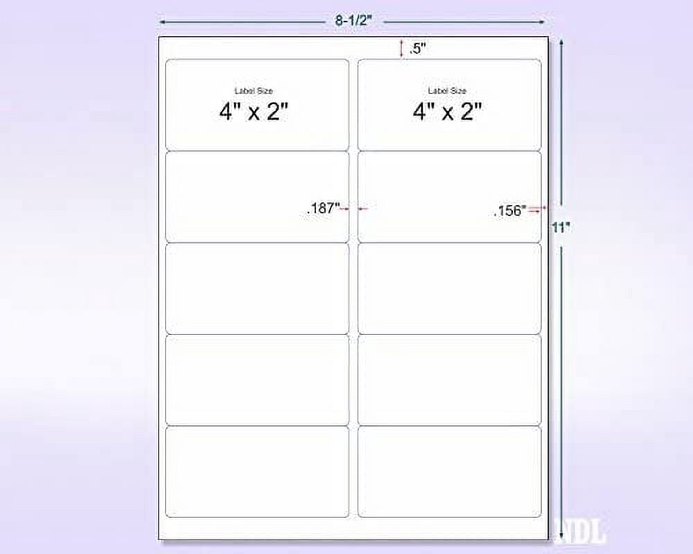 8-1/2 x 11" Neon Color High Light Fluorescent Labels for Laser & Inkjet Printer Green Fluorescent, 4 x 2" - 10 Per Page  1000 Labels